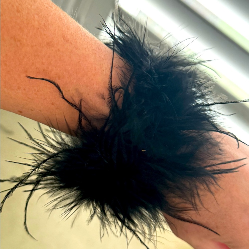 Set of 2 Devotionaluxe Black Feather Slap Bracelets ⭐️